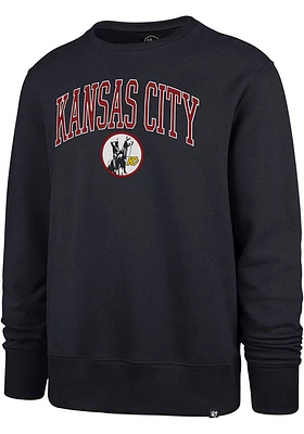 47 Kansas City Scouts Mens Navy Blue Arch Gamebreak Long Sleeve Fashion Sweatshirt