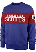 47 Kansas City Scouts Mens Blue Interstate Crew Long Sleeve Fashion Sweatshirt