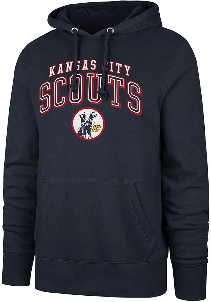 47 Kansas City Scouts Mens Navy Blue Double Decker Long Sleeve Hoodie