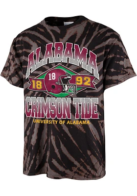 47 Alabama Crimson Tide Black Tie Dye Brickhouse Vintage Tubular Short Sleeve Fashion T Shirt