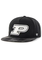 47 Purdue Boilermakers Black Verge Captain Mens Snapback Hat