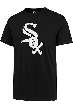 47 Chicago White Sox Black Logo Imprint Super Rival Short Sleeve T Shirt