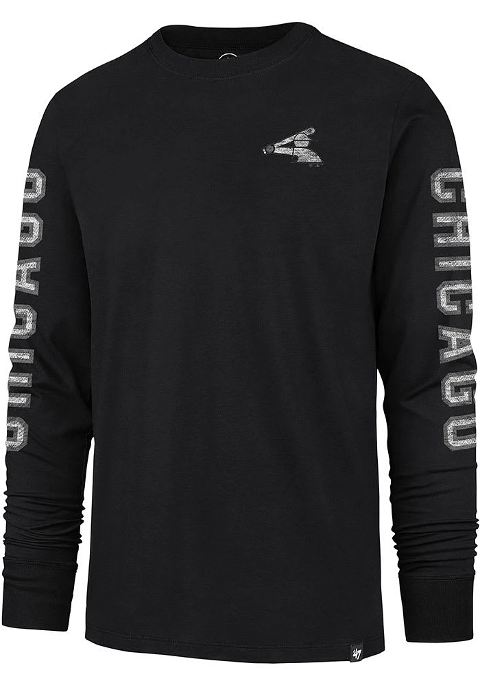 47 Chicago White Sox Black Triple Threat Franklin Long Sleeve Fashion T Shirt