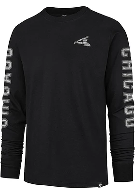 47 Chicago White Sox Black Triple Threat Franklin Long Sleeve Fashion T Shirt