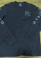 47 Kansas City Royals Navy Blue Triple Threat Franklin Long Sleeve Fashion T Shirt