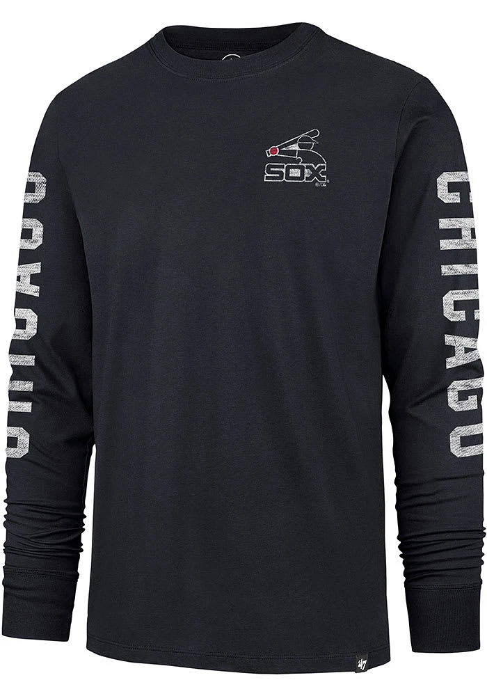47 Chicago White Sox Navy Blue Triple Threat Franklin Long Sleeve Fashion T Shirt