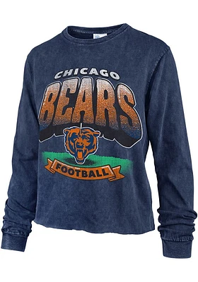 47 Chicago Bears Womens Navy Blue Indio Vintage LS Tee