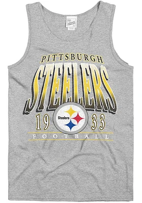 47 Pittsburgh Steelers Mens Grey HOME OPENER Short Sleeve Tank Top