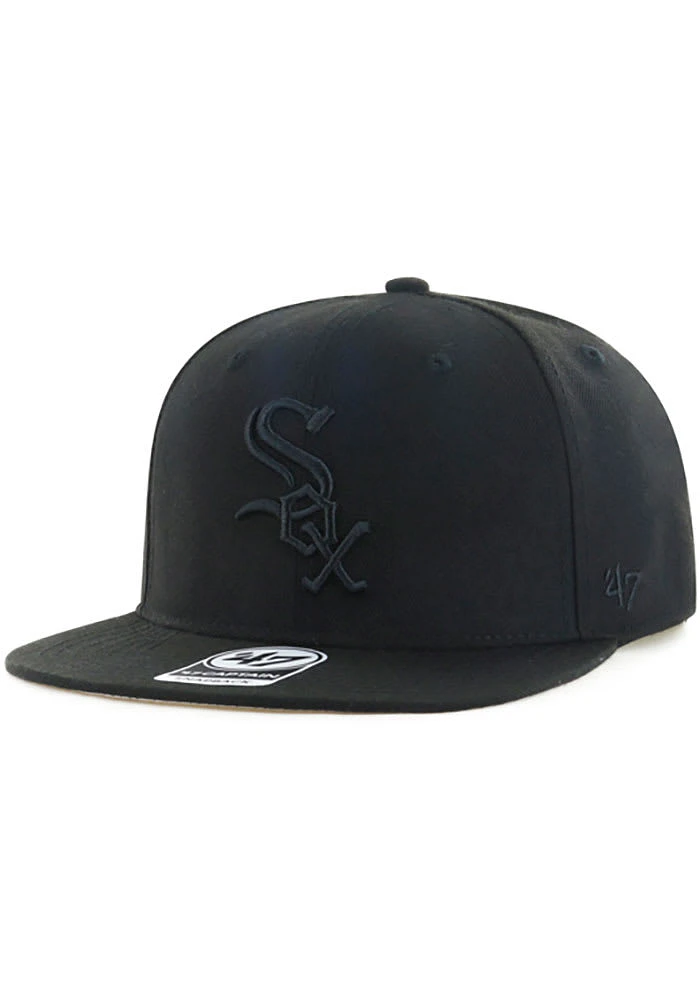 47 Chicago White Sox Black Black on Black Captain Mens Snapback Hat
