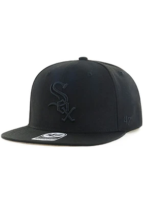 47 Chicago White Sox Black Black on Black Captain Mens Snapback Hat