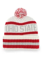 47 Ohio State Buckeyes White Bering Cuff Design Mens Knit Hat