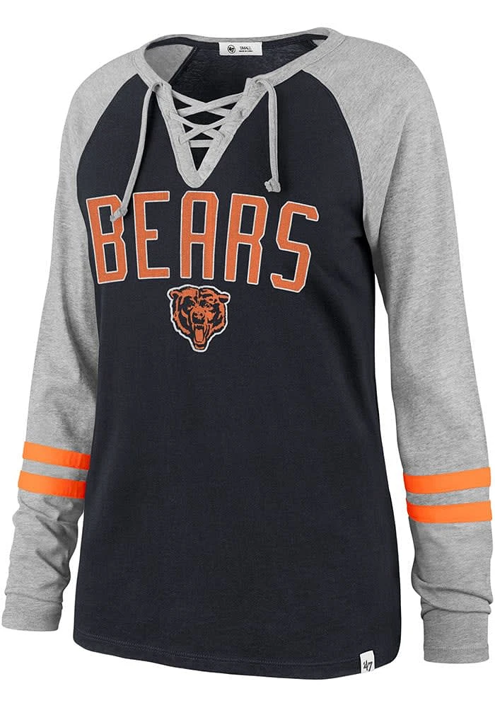 47 Chicago Bears Womens Navy Blue Fast Break LS Tee