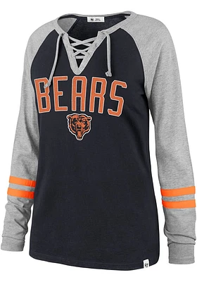 47 Chicago Bears Womens Navy Blue Fast Break LS Tee