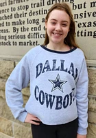 47 Dallas Cowboys Womens Grey Kennedy Crew Sweatshirt
