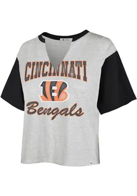 47 Cincinnati Bengals Womens Grey Dolly Short Sleeve T-Shirt