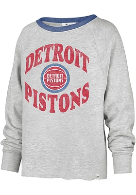 47 Detroit Pistons Womens Grey Crop Kennedy Crew Sweatshirt