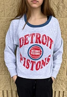 47 Detroit Pistons Womens Grey Crop Kennedy Crew Sweatshirt