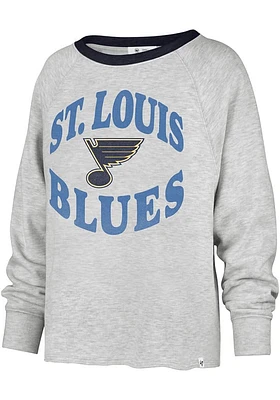 47 St Louis Blues Womens Grey Cropped Kennedy Crew Sweatshirt