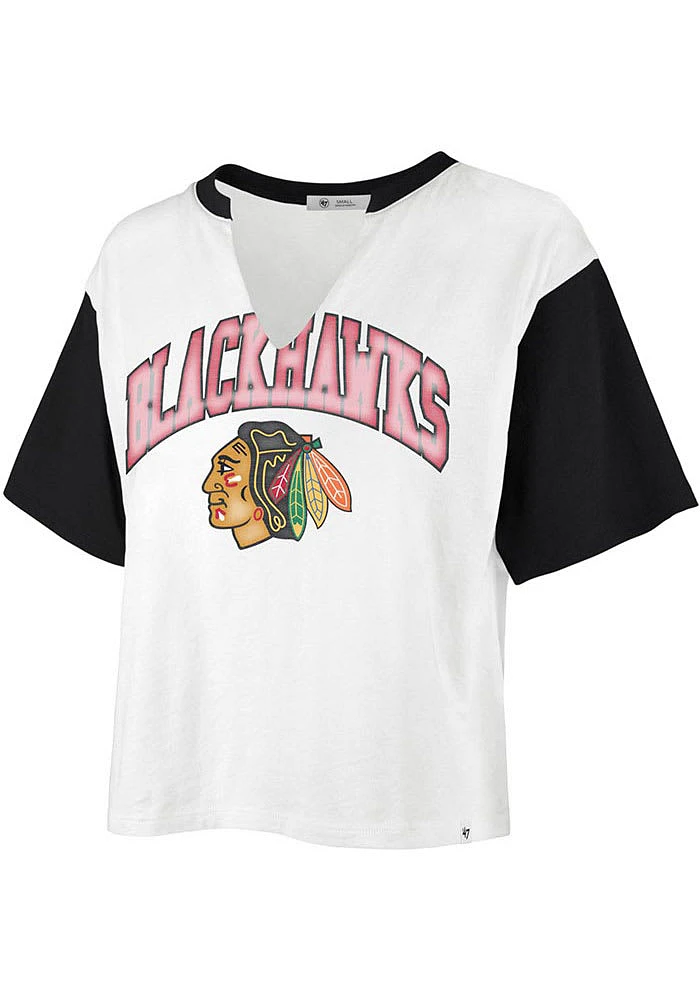 47 Chicago Blackhawks Womens White Dolly Short Sleeve T-Shirt
