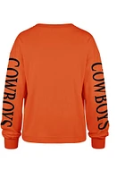 47 Oklahoma State Cowboys Womens Orange Marlow Bell Crop LS Tee