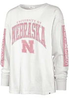 47 Nebraska Cornhuskers Womens White Statement Soa LS Tee