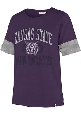 47 K-State Wildcats Womens Purple Game Play Short Sleeve T-Shirt