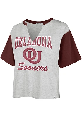 47 Oklahoma Sooners Womens Grey Sandy Daze Short Sleeve T-Shirt