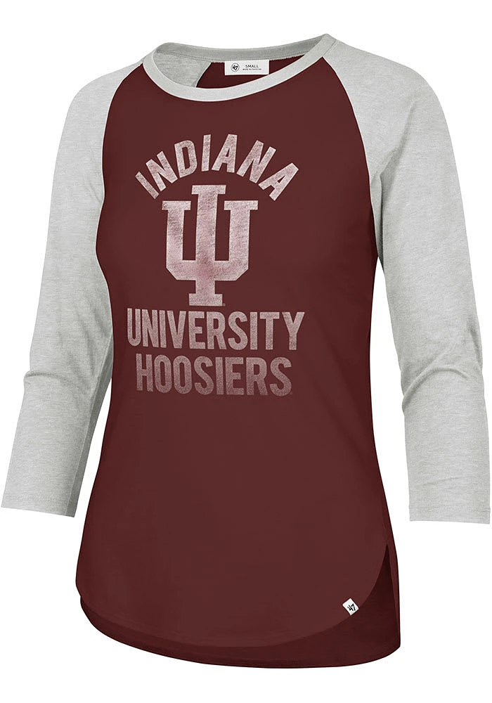 47 Indiana Hoosiers Womens Red University Fade LS Tee