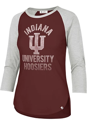 47 Indiana Hoosiers Womens Red University Fade LS Tee