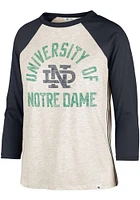 47 Notre Dame Fighting Irish Womens Oatmeal Retro Daze Ava Raglan LS Tee