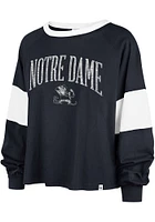 47 Notre Dame Fighting Irish Womens Navy Blue Upside Rhea LS Tee
