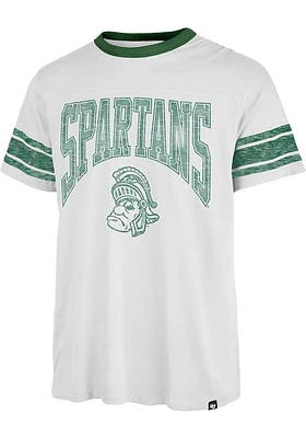 47 Michigan State Spartans White Under Arch Over Pass Short Sleeve Fashion T Shirt