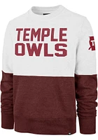 47 Temple Owls Mens White Rush House Gibson Long Sleeve Fashion Sweatshirt
