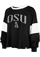 47 Oklahoma State Cowboys Womens Black Upside Rhea LS Tee
