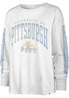 47 Pitt Panthers Womens White Statement Soa LS Tee