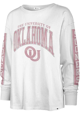 47 Oklahoma Sooners Womens White Statement Soa LS Tee