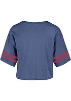 47 Kansas Jayhawks Womens Blue Fanfare Sporty Crop Short Sleeve T-Shirt
