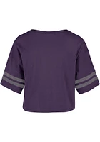 47 K-State Wildcats Womens Purple Fanfare Sporty Crop Short Sleeve T-Shirt
