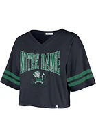 47 Notre Dame Fighting Irish Womens Navy Blue Fanfare Sporty Crop Short Sleeve T-Shirt