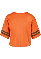 47 Oklahoma State Cowboys Womens Orange Fanfare Sporty Crop Short Sleeve T-Shirt