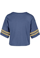 47 Pitt Panthers Womens Blue Fanfare Sporty Crop Short Sleeve T-Shirt