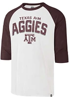 47 Texas A&M Aggies White Crescent Franklin Raglan Long Sleeve Fashion T Shirt