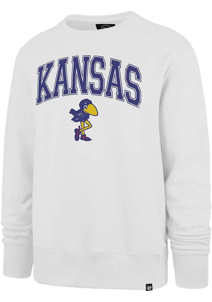 47 Kansas Jayhawks Mens White Talk Up 1912 Long Sleeve Fashion Sweatshirt