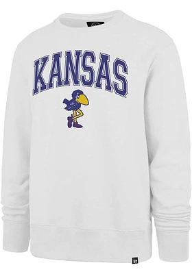 47 Kansas Jayhawks Mens White Talk Up 1912 Long Sleeve Fashion Sweatshirt