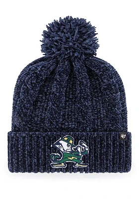 47 Notre Dame Fighting Irish Navy Blue Harlow Cuff Pom Womens Knit Hat