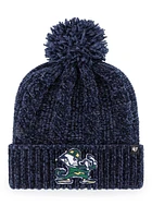 47 Notre Dame Fighting Irish Navy Blue Harlow Cuff Pom Womens Knit Hat