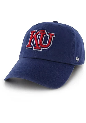 47 Kansas Jayhawks Vintage Clean Up Adjustable Hat - Blue
