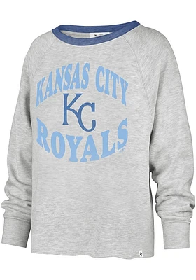 47 Kansas City Royals Womens Grey Cropped Kennedy Crew Sweatshirt