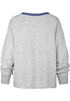 47 Texas Rangers Womens Grey Cropped Kennedy Crew Sweatshirt