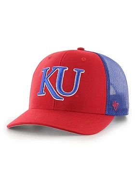 47 Kansas Jayhawks Secondary Trucker Adjustable Hat - Red
